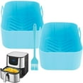 thumbnail image 1 of EASTIN 2PCS Air Fryer Silicone Pot Compatible with Ninja Dual Basket Air Fryers Reusable Air Fryer Liner with Handle Oil Brush Silicone Baking Mat for Air Fryer, 1 of 7