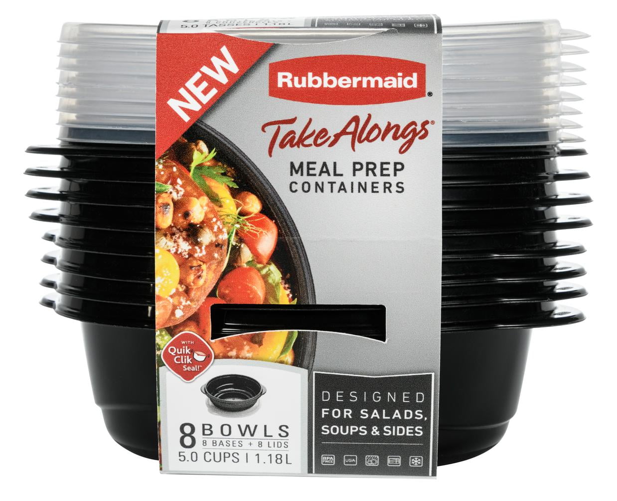 Rubbermaid TakeAlongs Meal Prep Plastic Food Storage Containers with