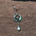 thumbnail image 2 of Body Candy Womens 14G 316L Surgical Steel Navel Ring Piercing Leaping Blue Dolphin Bauble Dangle Belly Button Ring, 2 of 8