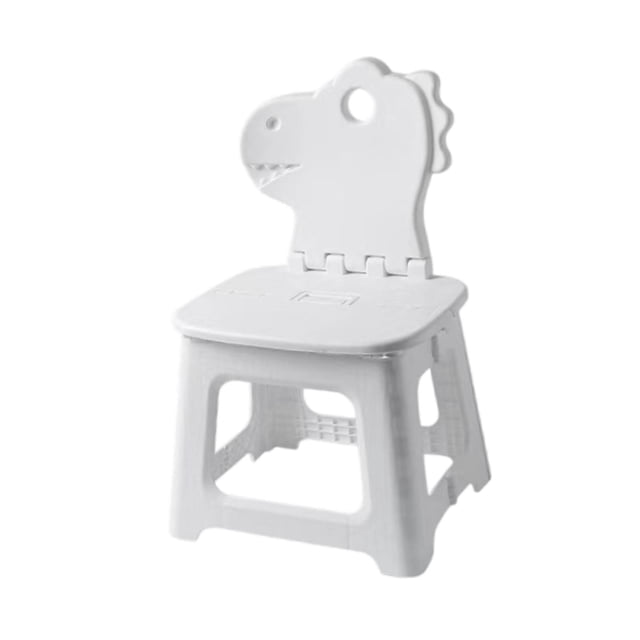 Taburete con escalón para niños, silla plegable, taburete de cocina con soporte trasero para jardín, dormitorio, hogar, senderismo, sala de estar Dinosaurio