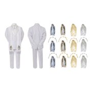 Infant Baby Boy Christian Baptism White Suit Virgin Mary Maria On Stole Sm-7