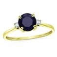 thumbnail image 2 of Original Star K� 7mm Round Genuine Black Sapphire and Diamond Classic 3 stone Engagement Ring, 2 of 9