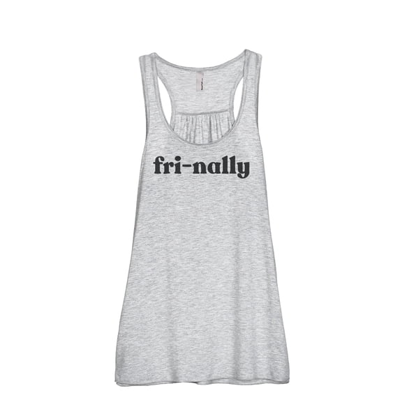 Fri-nally Friday Women's Fashion Sleeveless Flowy Racerback Workout Yoga Tank Top Sport Grey 2X-Large
