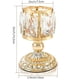thumbnail image 3 of Juego de 2 candelabros de cristal dorado | Elegantes portavelas de hierro forjado y cristal transparente para bodas, fiestas y decoración del hogar | 15,5 cm de alto, 3 of 7