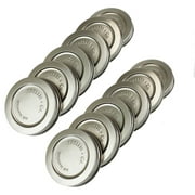 Trellis & Co. Stamped Stainless Steel Wide Mouth Mason Jar Lids / Tops - 12pc - for Pickling, Canning, Storage, Dry Goods