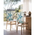 thumbnail image 3 of nqOlkjepod Teal Coastal Starfish Chair Covers Set of 4, Decorative Chair Back Cover, Vintage Summer Beach Nautical Coral Dining Room Chair Slipcovers Removable Chair Protectors Covers for Party, 3 of 7