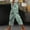 Green, variant on QUNYINEY Casual Women Capris Beach Vintage Straight High Waist Cropped Pant with Pockets Drawstring Loose Pants
