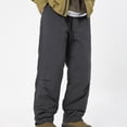 thumbnail image 2 of Men's Fleece Lined Parachute Hiking Pants Outdoor Windproof Waterproof Outdoor Cargo Pants Casual Work Ski Pants with Muti Pockets Size 3XL Gray, 2 of 5