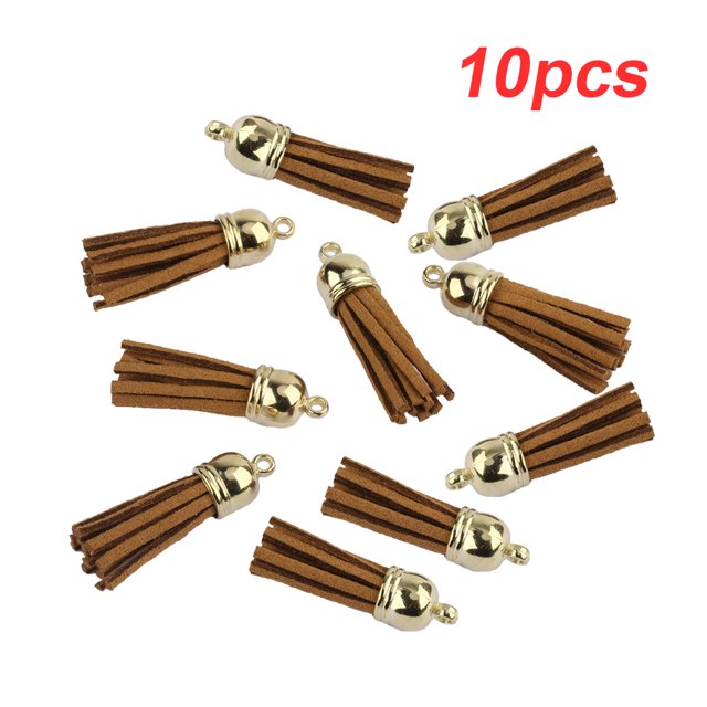 10 Pieces Keychain Charms Tassels Decorations Accessory Finding Supplies Craft Accessories Jewelry Making Props Tassel for DIY Brown