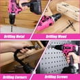 thumbnail image 6 of Hoey 21V Cordless Power Drill Set, 3/8 Inch Keyless Metal Chuck, 25+3 Clutch, Built-in LED Work Light, 34-Piece Accessory Kit, 6 of 8