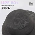 thumbnail image 3 of 56-58cm hat circumference ladies summer foldable sunscreen straw hat sun hat flat top hat outdoor beach sun hat - black, 3 of 5