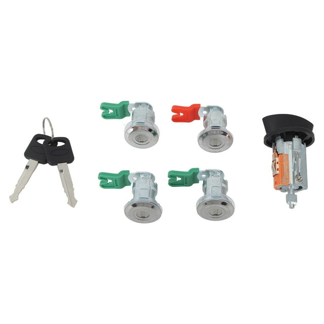 Cilindro de encendido 703369 con 4 cilindros de cerradura de puerta y 2 llaves de repuesto para Ford Econoline E-150 E-250 E-350