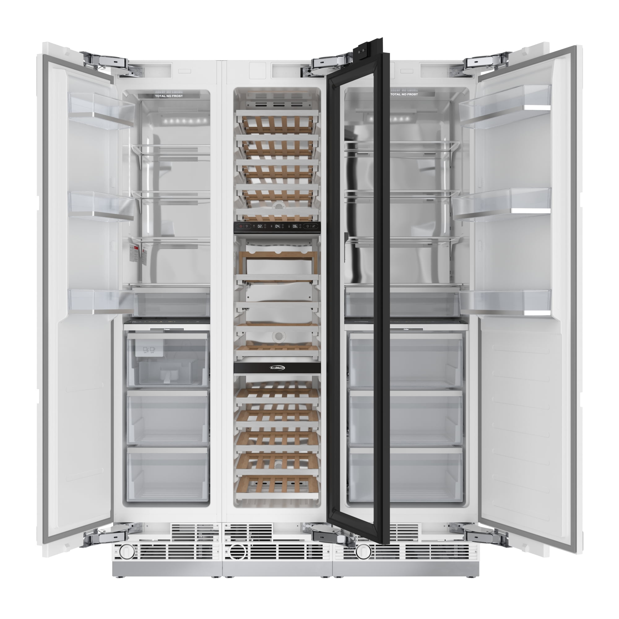 KoolMore Reserve Panel Ready 24 in. Column Refrigerator with a 18 in. Wine Cooler and 18 in. Freezer