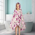 thumbnail image 6 of Pink Pioneer Flower Pattern Hooded Bath Towel，50"x30" for Ages 3 To 12 Kids, Quick Dry Lightweight Soft Microfiber Hood Beach Towel Cover Up for Kids, 6 of 7