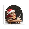 thumbnail image 3 of Cififendec Christmas 2D Mouse No Glue Wall Stickers, 5.91", Arch Shaped Cute Holiday Mouse Decal for Xmas Fireplace Surround Applying, 3 of 6