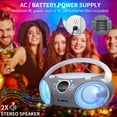 thumbnail image 3 of SINGING WOOD CD/CD-R/CD-RW Boombox Portable/w Bluetooth, USB, AM/FM Radio, AUX-Input, Headset Jack, Foldable Carrying Handle and LED Light (Space Grey), 3 of 6