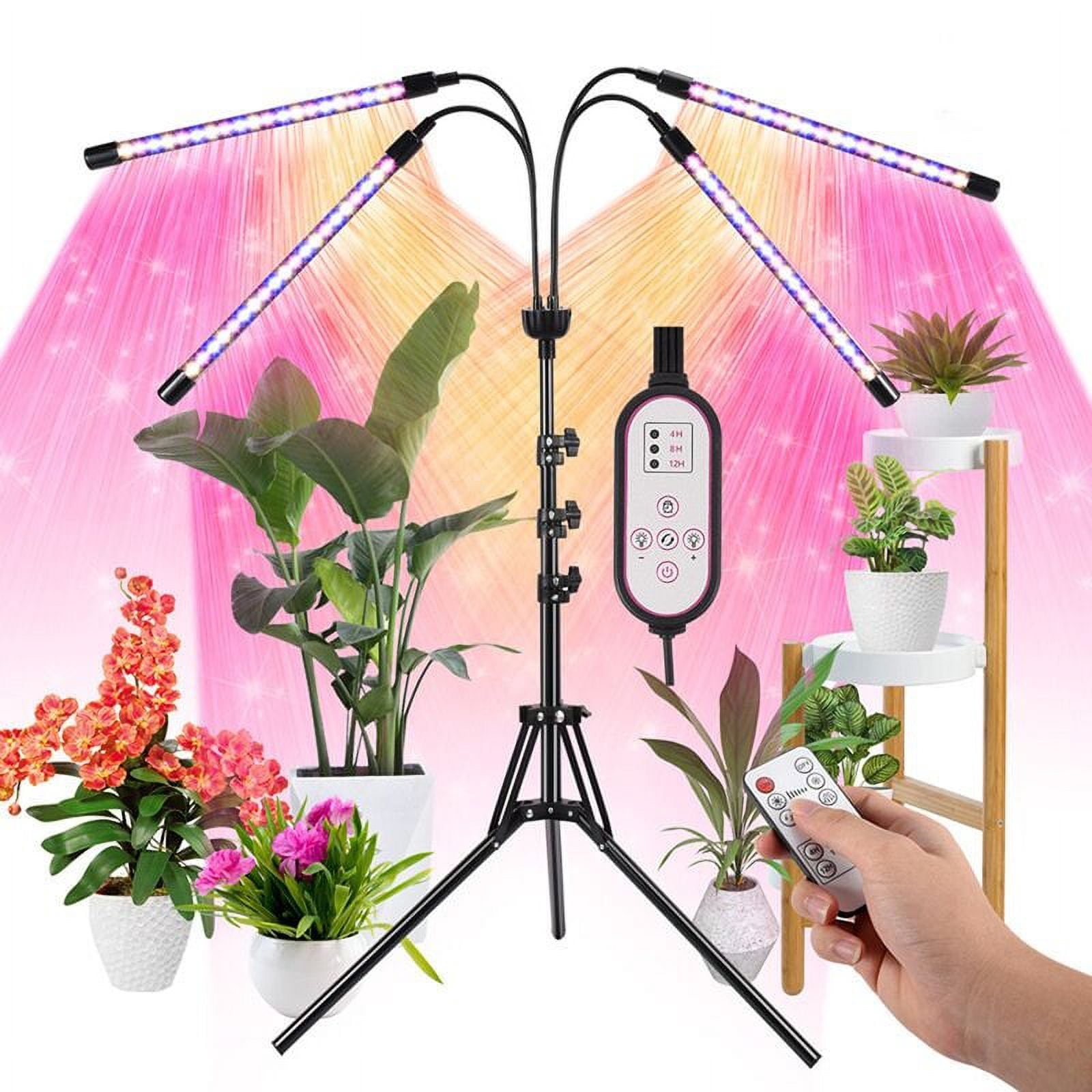 Lampe De Croissance LED Zenlavia 246 LED Spectre Complet - Support Réglable 42-145cm, Minuterie, 9 Niveaux De Luminosité, Pour Plantes D'intérieur