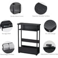thumbnail image 2 of Vintage Side Table with Storage Shelf, 3 Tier Slim End Table Modern Sofa Table for Narrow Spaces, 24.6 Inch Height Bedside Table Small Nightstand with Magazine Rack Space Saving/Black, 2 of 8