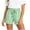 Green-shorts, variant on Women's Striped Beach Shorts, Elastic Waist Drawstring Cuffed Hem Shorts, Women Side Pockets Daily Outdoor Summer Bottoms