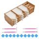 thumbnail image 2 of Bandejas organizadoras de accesorios, kits de suministros de arte, soporte de madera para manualidades. 12 bandejas, 2 of 8