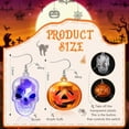 thumbnail image 2 of Halloween LED Earrings - Pumpkin/Skeleton, Plastic/Iron, Light Up, 1.3x0.9x0.6 inch, Glow in Dark, Party Props, 2 of 5
