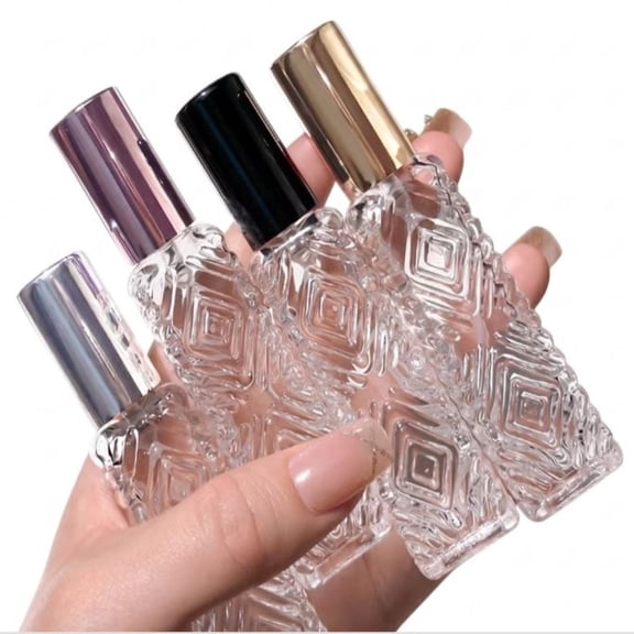 4 Pack Perfume Travel Refillable Bottle, 12ml Atomizer Cologne Sprayer, Clear Glass Mini Spray Dispenser Empty for Refill