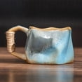 thumbnail image 4 of New Handmade Pottery Coffee Mug, Retro Special-Shaped Mugs, Rough Pottery Hand Knead Irregular Nordics Style Coffee Cups For Office And Home, Big Handle Easy To Hold For Home Office, 4 of 7