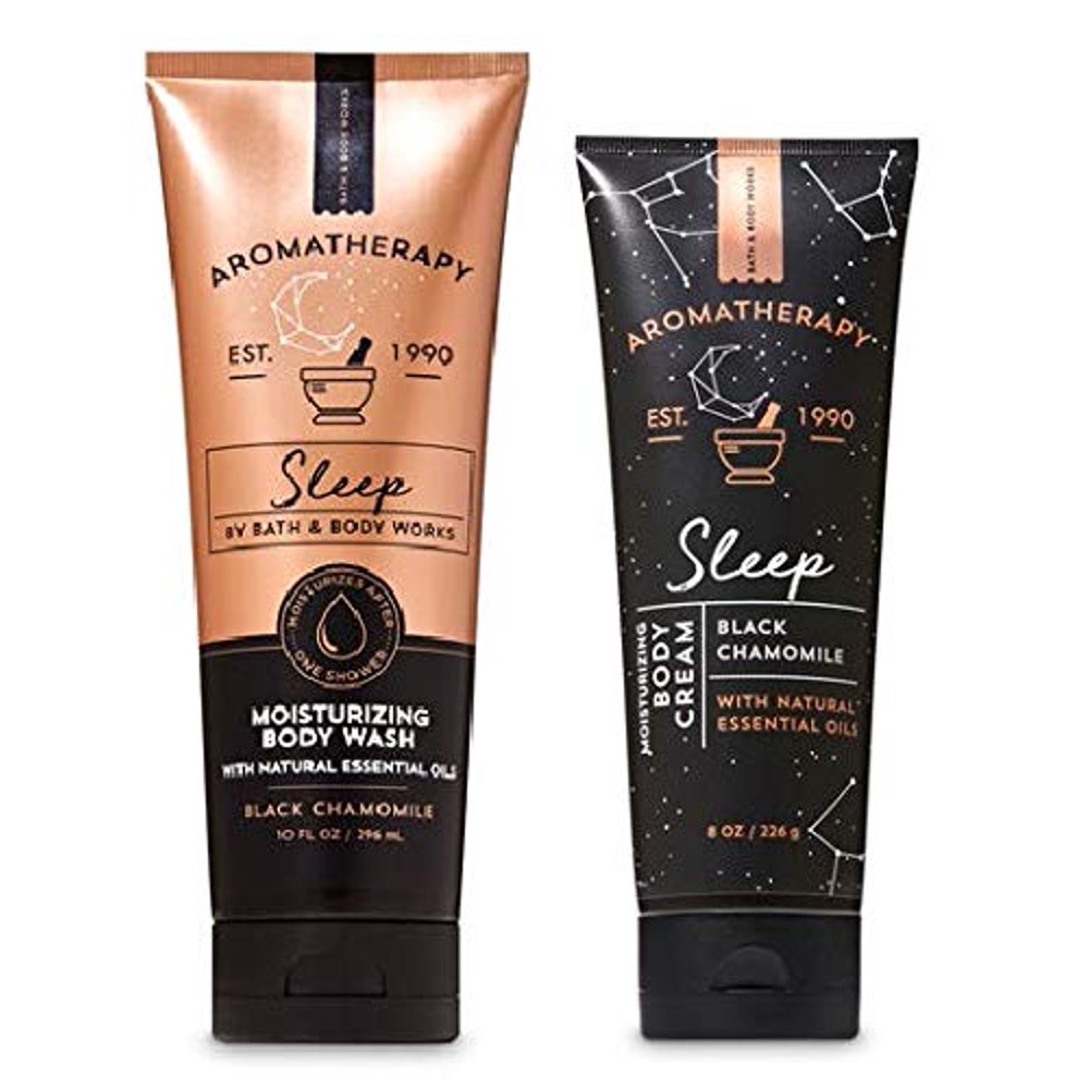 Bath and Body Works Aromatherapy BLACK CHAMOMILE Gift Set Body Cream