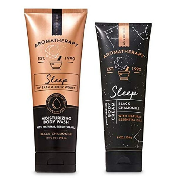 Bath and Body Works Aromatherapy BLACK CHAMOMILE Gift Set Body Cream