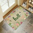thumbnail image 2 of Hello Floral Decor Door Mat - Spring Summer Welcome Mats Outdoor Color Flowers Doormat Non Slip Rubber Flowers Decorative Front Door Mats Indoor Rug 17" x 30", 2 of 6
