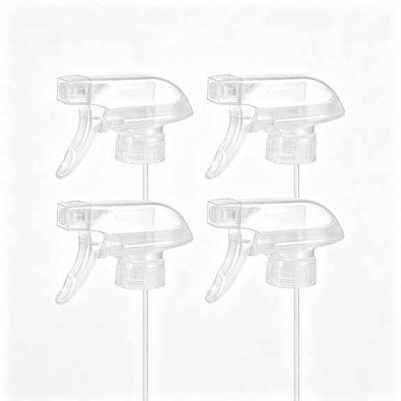 ZXYIE 4 Pack Clear Trigger Sprayers Replacement Spray Nozzles with Mist Stream Sprayer for 8Oz/16Oz Glass Spray Bottles for Home, Kitchen, Garden and Office,Cleaning Solutions-Quality Sprayer