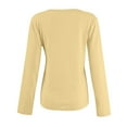 thumbnail image 5 of Women Crewneck Slim Fitted Long Sleeve T Shirts Cute Stretchy Bodycon Basic Tee Tops Fluorescence Yellow S, 5 of 6