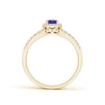 thumbnail image 2 of ANGARA Natural Oval Tanzanite Split Shank Halo Ring in 14K Yellow Gold for Women (Size-6x4mm) | December Birthstone, Birthday, Anniversary, Jewelry Gift for Women | Natural Tanzanite Ring, 2 of 4