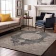 thumbnail image 5 of HomeRoots 678885 9 x 12 ft. Black Beige & Gray Oriental Washable Machine Made Rectangle Area Rug with UV Protection, 5 of 9