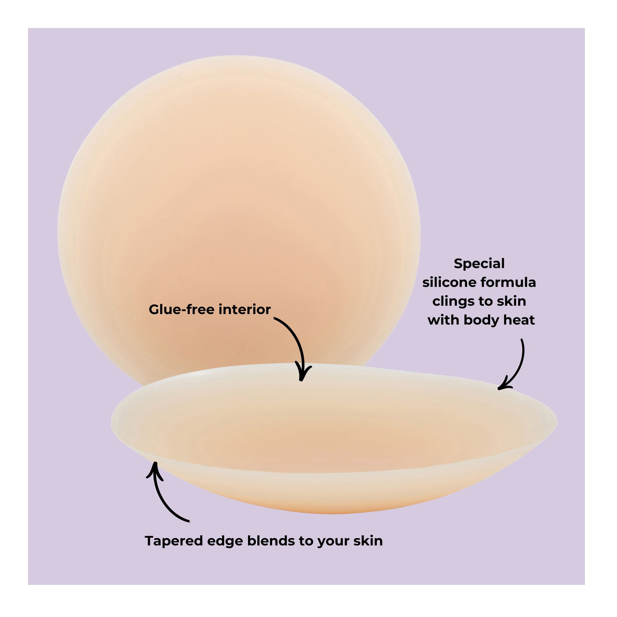Positively BRA+ZEN Women's Reusable Silicone Nipple Covers Non-Adhesive Pasties, Sizes 1 & 2 Breast Petals