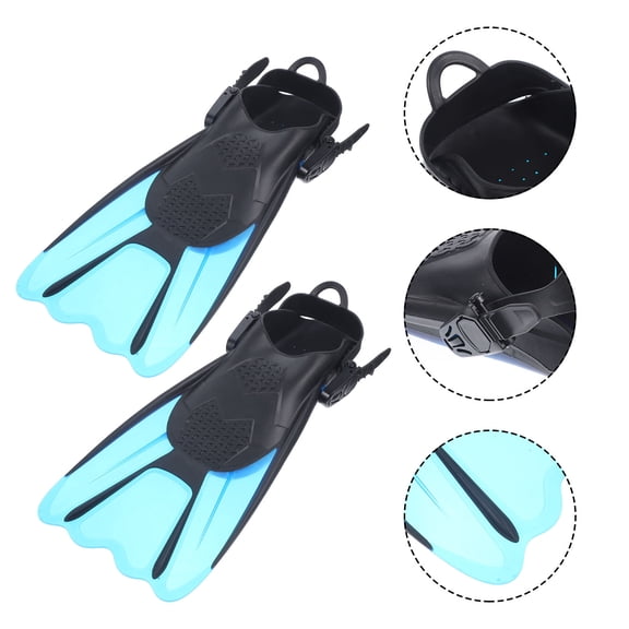 HAMPPLIES 2-Pack Adjustable Snorkel and Dive Fins with Compact, Comfortable Fit for Easy Travel and Water Sports