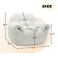thumbnail image 5 of NEW Bean Bag Chair, Comfy Bean Bag Sofa with Back Support, Faux Fur Bean Bag Chair for Adults and Kids, Stuffed Floor Sofa for Living Room, Bedroom, Apartment, White, 5 of 9