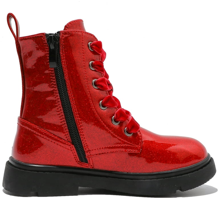 Red glitter outlet combat boots