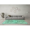 thumbnail image 3 of Ahgly Company Machine Washable Indoor Rectangle Persian Turquoise Blue Traditional Area Rugs, 3' x 5', 3 of 4