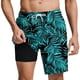 thumbnail image 2 of Ceisia Men's Tropical Palm Leaf Print Beach Shorts with Quick Dry Stretch Fabric and Anti-Exposure Liner Multicolor L Gifts, 2 of 6