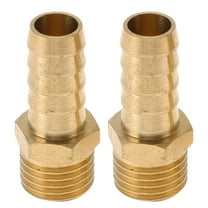 Unique Bargains Brass Hose Barb Fittings 3/8" M14x1.5 Male Thread Straight Barb Connector for Air Water Oil Gas Fuel 2 Pcs Gold Tone
