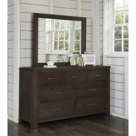 Rosebery Kids 7 Drawer Dresser With Mirror In Espresso Walmart Com