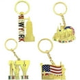 thumbnail image 4 of 12 Pack Gold NYC Souvenir Keychain Collection New York Metal Keychain Ring Bundle Includes Empire State, Freedom Tower, Statue Of Liberty, USA Flag, NY Cab, Bottle Opener too And More, 4 of 5