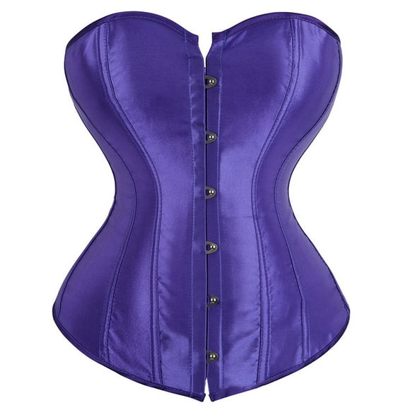 DondPO Womens Corset,Women’s Overbust Sweetheart Plastic Corset Bustier Top Black Corset Vintage Satin Underbust Corset,Plus Size Corset,Corset Tops for Women Purple XS Clearance!