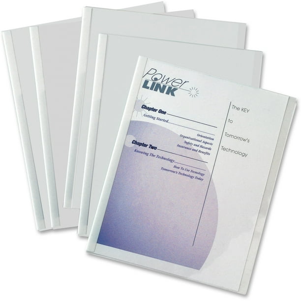 CLine Report Covers with Binding Bars, Economy Vinyl, Clear, 8 1/2 x