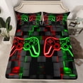 thumbnail image 2 of Castle Fairy Gradient Hexagon Gamer Queen Sheet Sets,Abstract Video Game Bed Set, 2 of 7