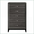 thumbnail image 7 of Chests & Wardrobes | Contemporary Gray Faux Wood Chest with 5 Dovetail Drawers | Gray | Wood, 7 of 7