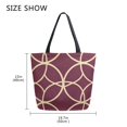 thumbnail image 5 of FORMRS Womens Canvas Tote Bag with Zipper Inner Pocket Shoulder Handbag, Red Circles, 5 of 7