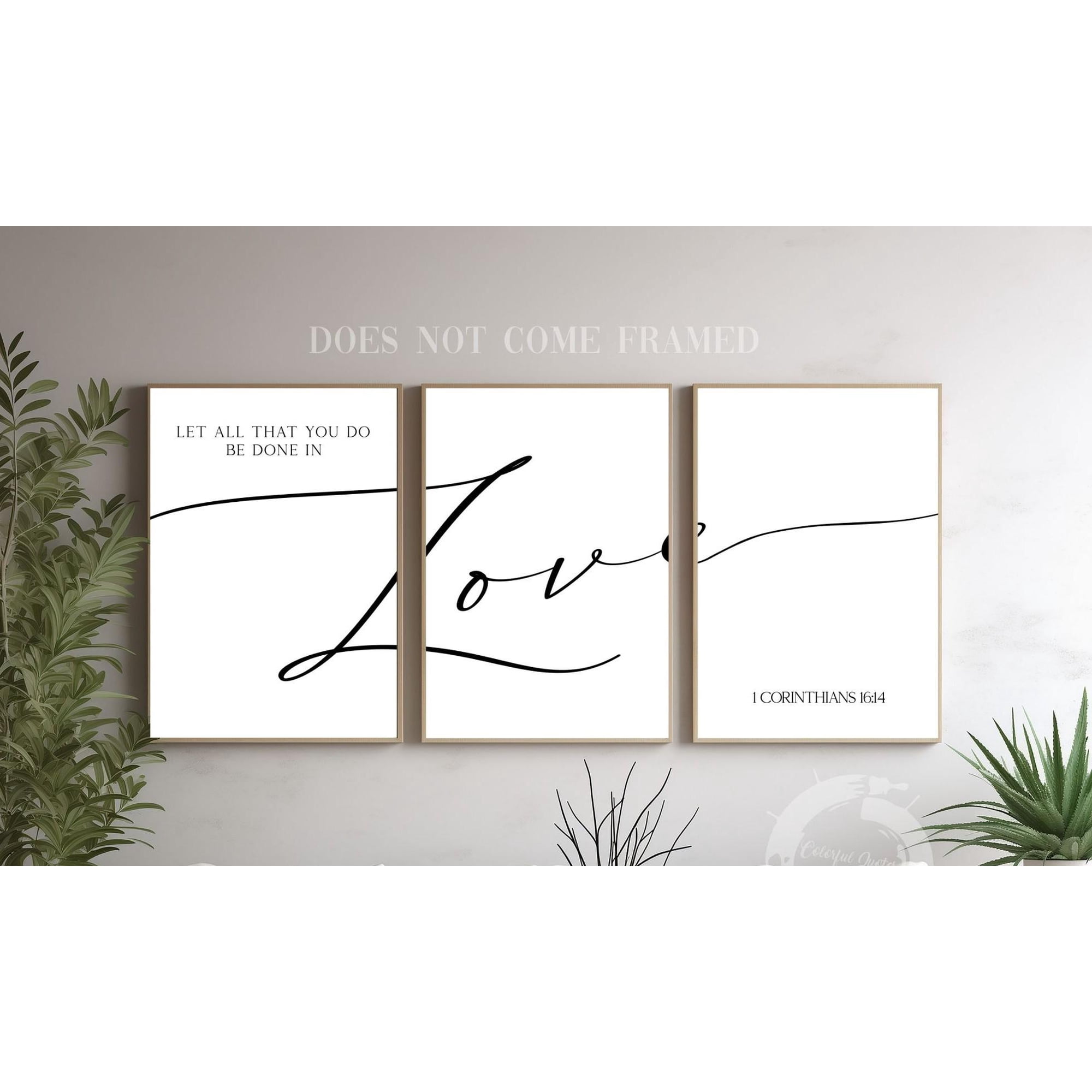 1 Corinthians 1614 Let All That You Do Be Done In Love Religious Poster Prints Christian Home Wall Art Decor Set 3