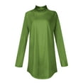 thumbnail image 6 of DENGDENG Black Long Sleeve Shirt Women Turtleneck Tunic Tops To Wear with Leggings Winter Mock Neck Solid Color Blouses Loose Fit Plus Size Clothes Casual Fall Pullover Sweatshirts Green S, 6 of 6